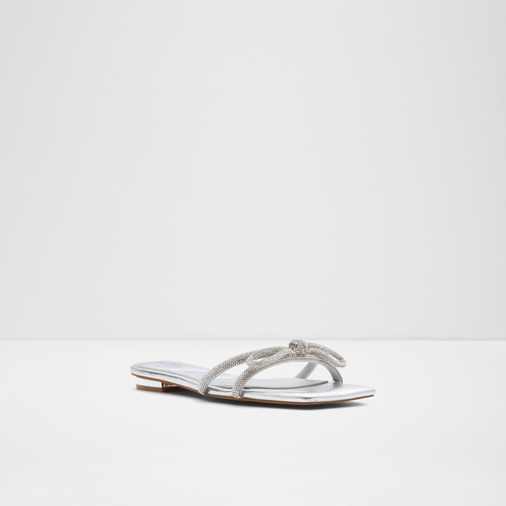 Sandálias rasas em prateado - GLIMMERA