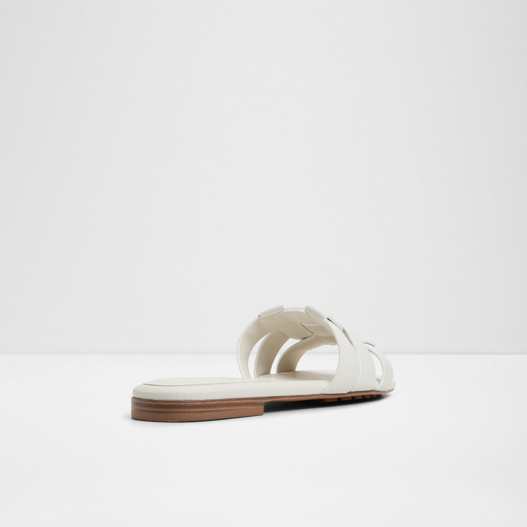 Sandálias rasas em pele branco - GOTOSANDAL