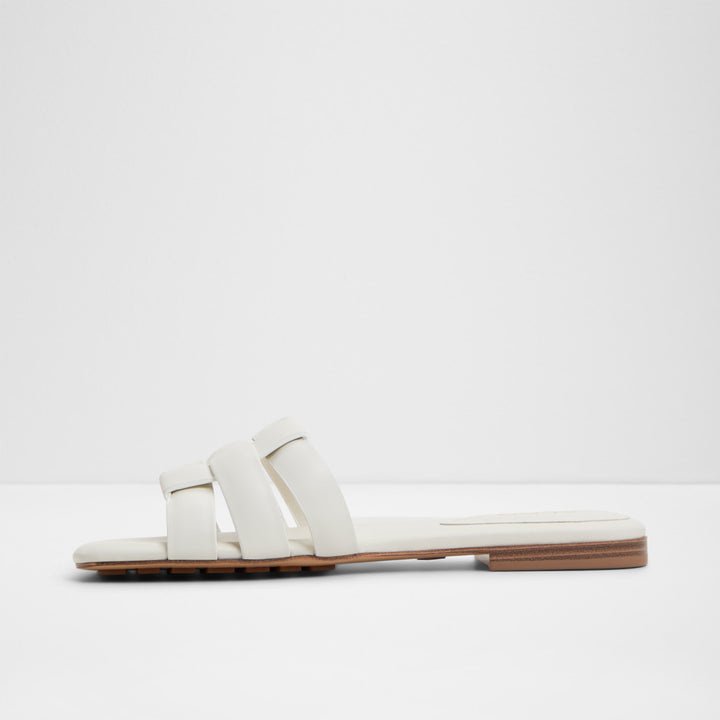 Sandálias rasas em pele branco - GOTOSANDAL