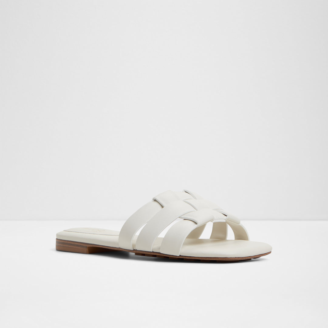 Sandálias rasas em pele branco - GOTOSANDAL
