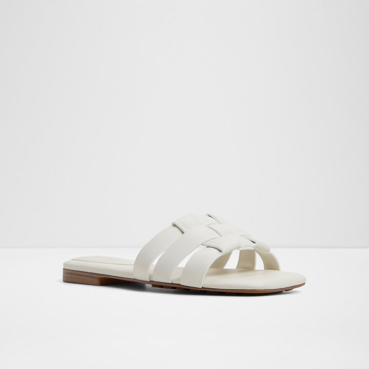 Sandálias rasas em pele branco - GOTOSANDAL