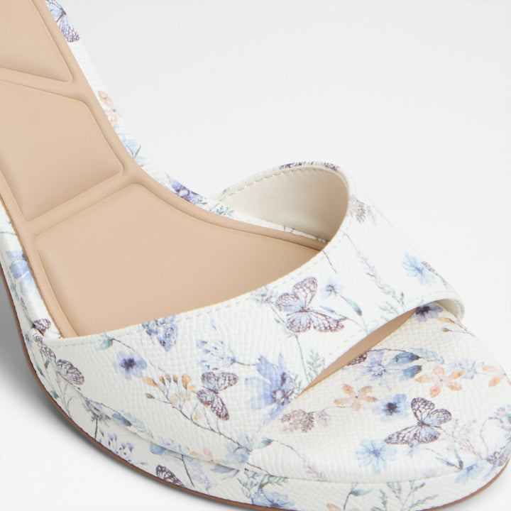 Sandálias em branco, salto em bloco - GRACIOUS