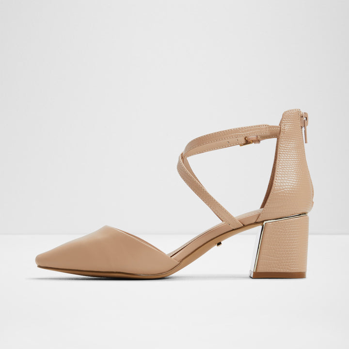 Sapatos em bege, salto em bloco - GRARWEN