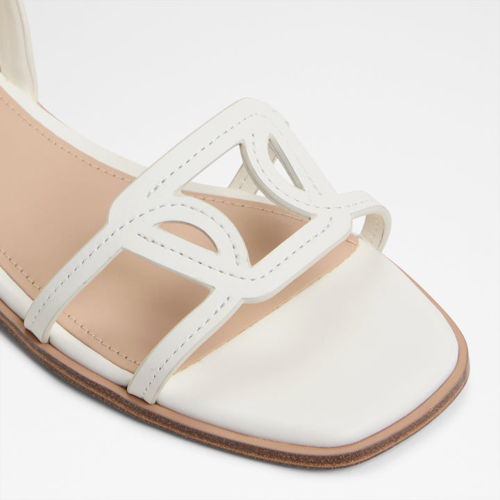 Sandálias rasas em pele branco - GREENGROVE