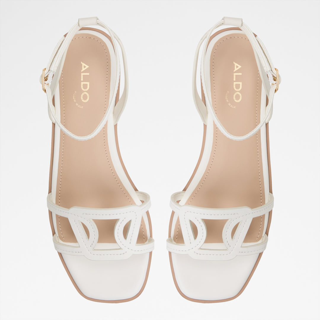 Sandálias rasas em pele branco - GREENGROVE