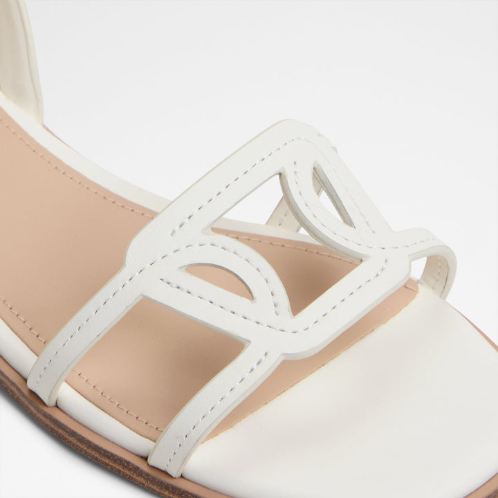 Sandálias rasas em pele branco - GREENGROVE
