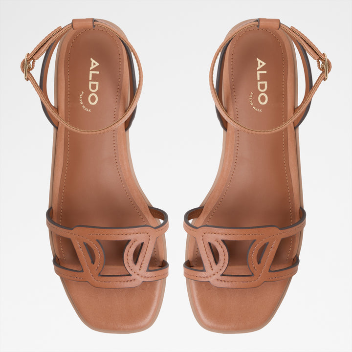 Sandálias rasas em pele cognac - GREENGROVE