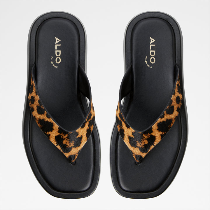 Sandálias rasas em pele preto - GRETTLE