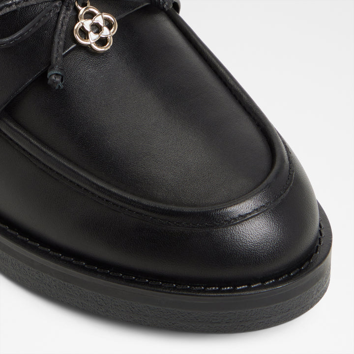 Mocassins rasos em pele preto - GWAJAR