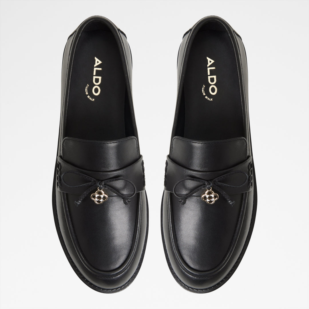 Mocassins rasos em pele preto - GWAJAR