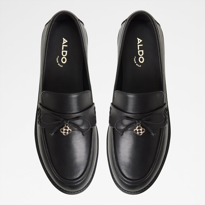 Mocassins rasos em pele preto - GWAJAR