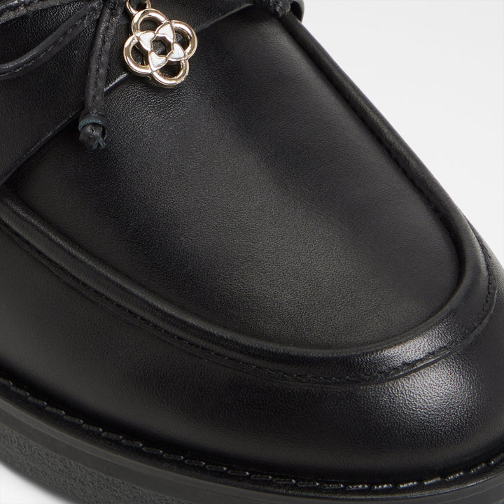 Mocassins rasos em pele preto - GWAJAR