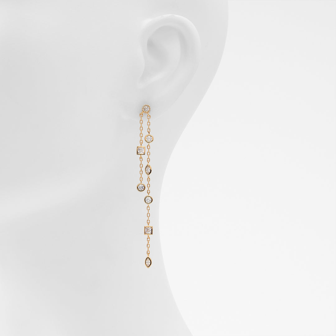 Brincos longos em dourado - HAIEGAN