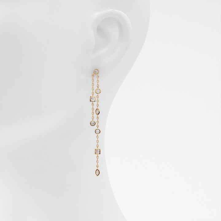 Brincos longos em dourado - HAIEGAN