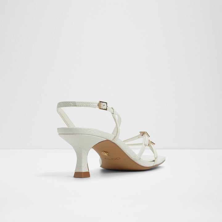 Sandálias em branco, salto em funil - HARLIE