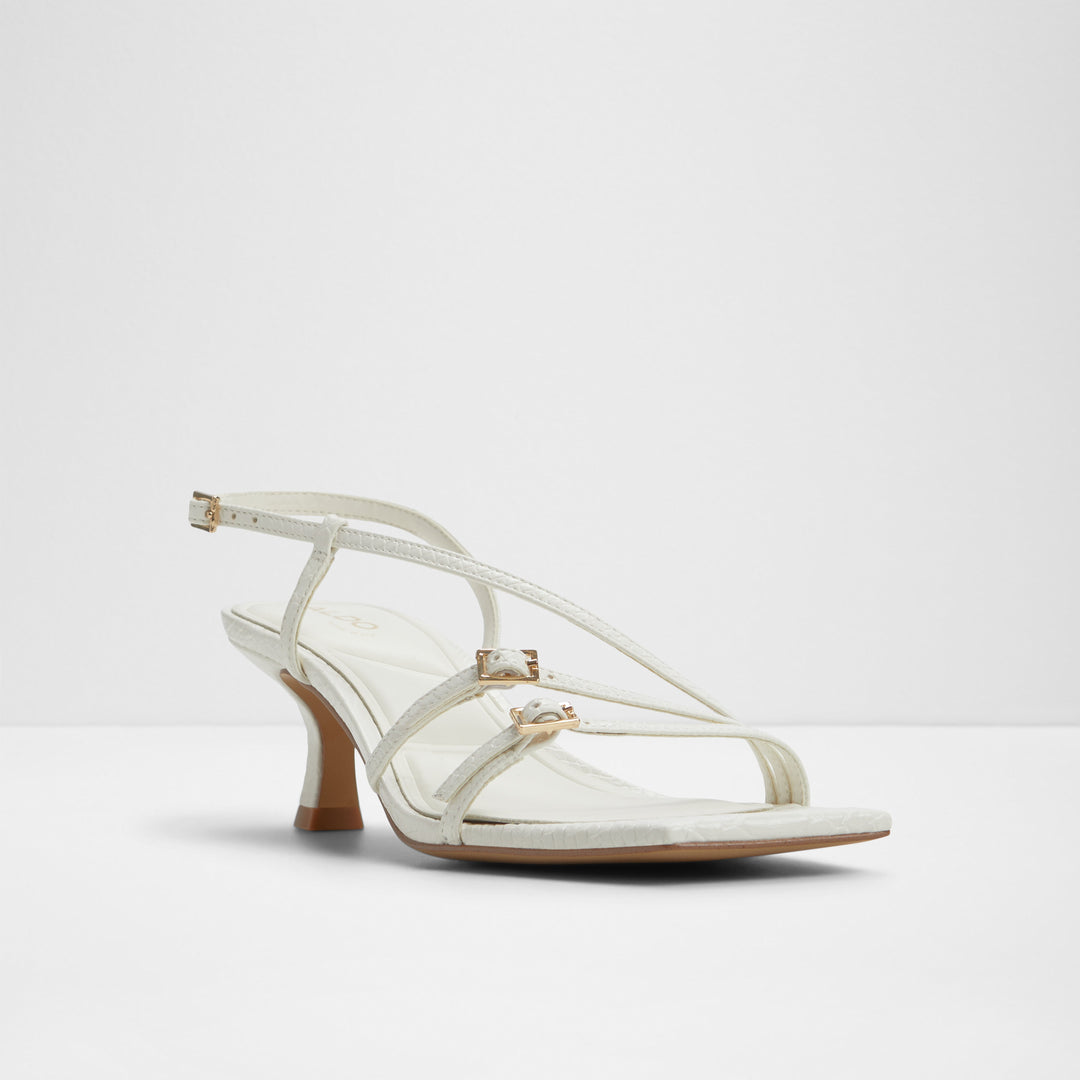 Sandálias em branco, salto em funil - HARLIE