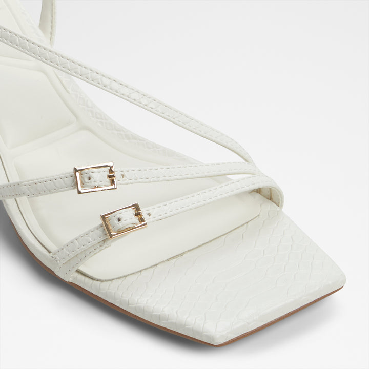 Sandálias em branco, salto em funil - HARLIE