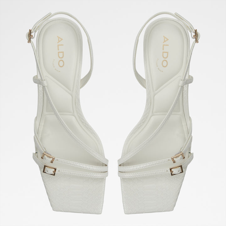 Sandálias em branco, salto em funil - HARLIE