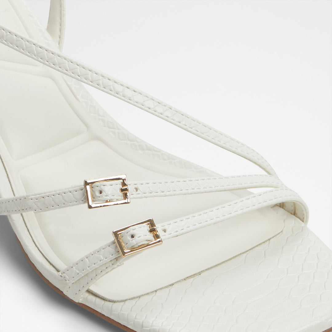 Sandálias em branco, salto em funil - HARLIE