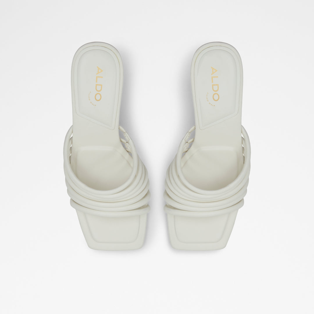 Mules em branco, salto fino - HARPA