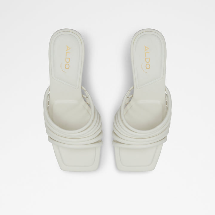 Mules em branco, salto fino - HARPA