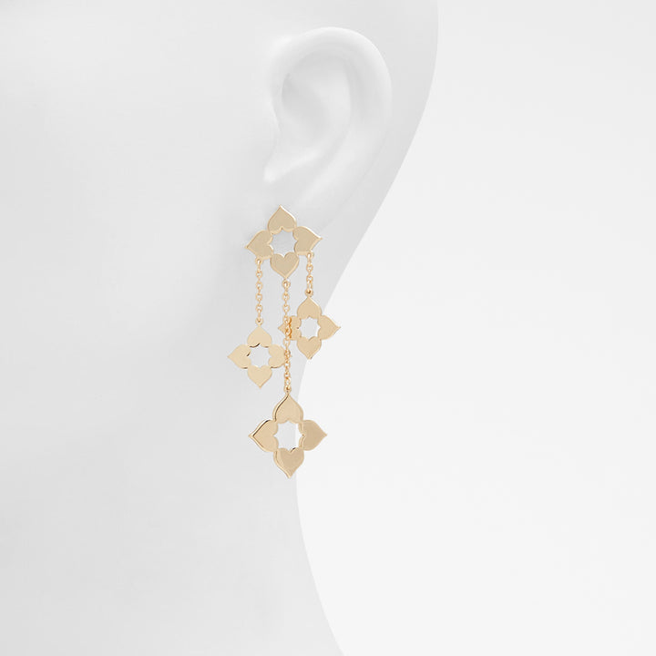 Brincos longos em dourado - ICONEARING