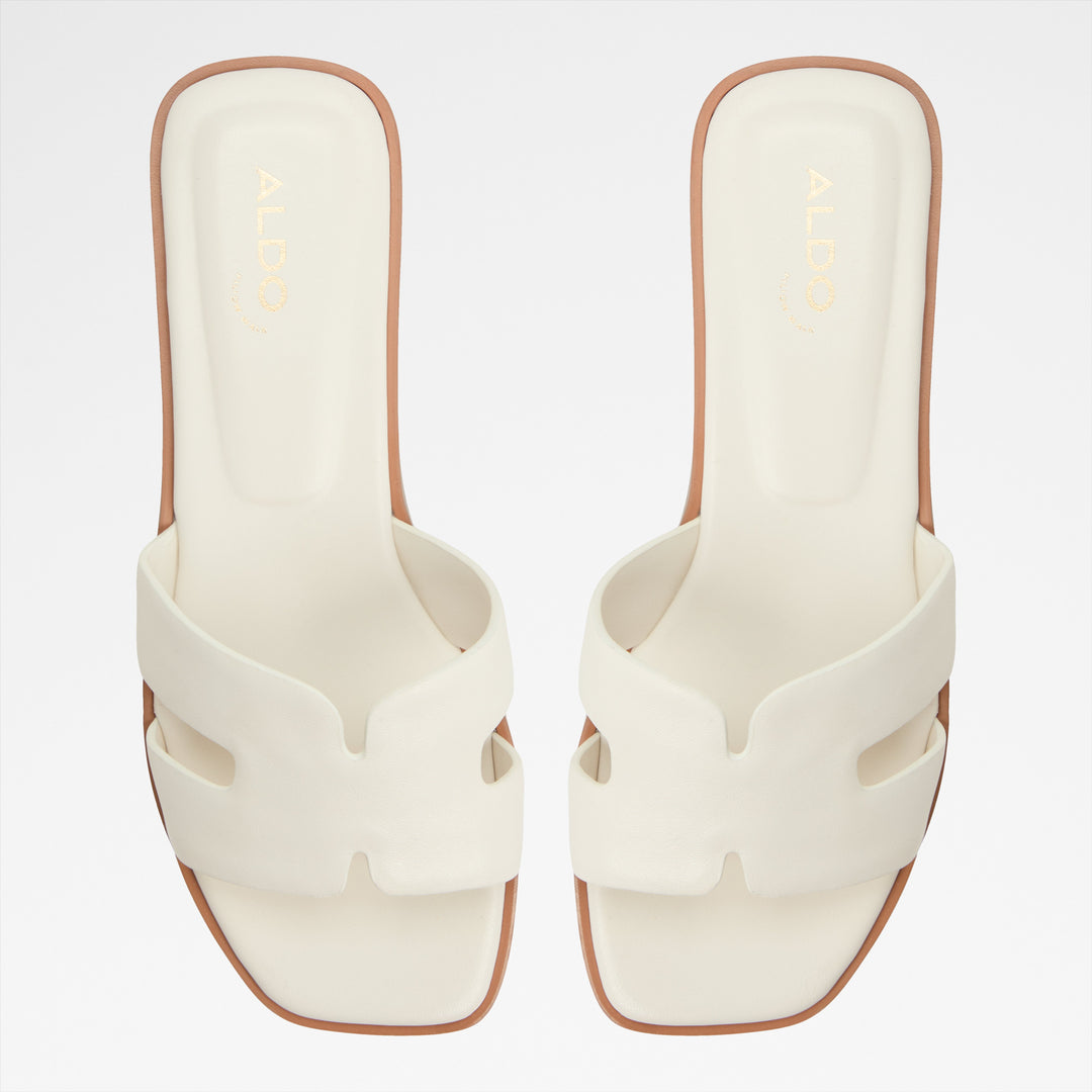 Sandálias rasas em pele branco - ITSANDAL