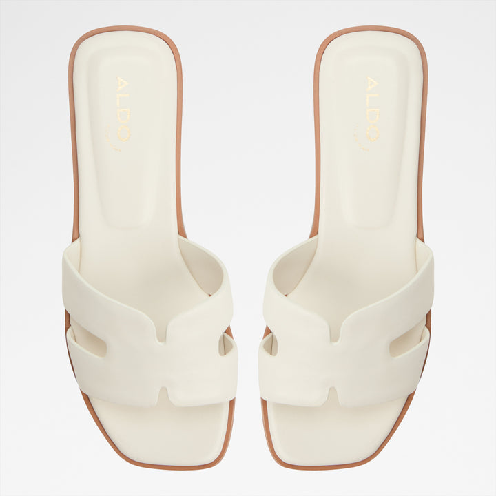 Sandálias rasas em pele branco - ITSANDAL