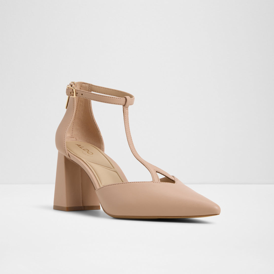 Sapatos em bege, salto em bloco - JESABEL