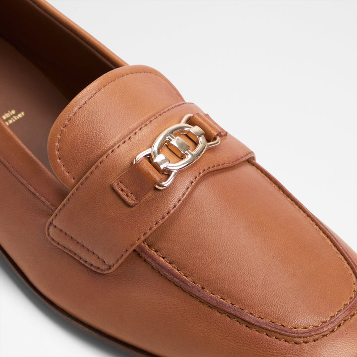 Mocassins rasos em pele cognac - JOANA