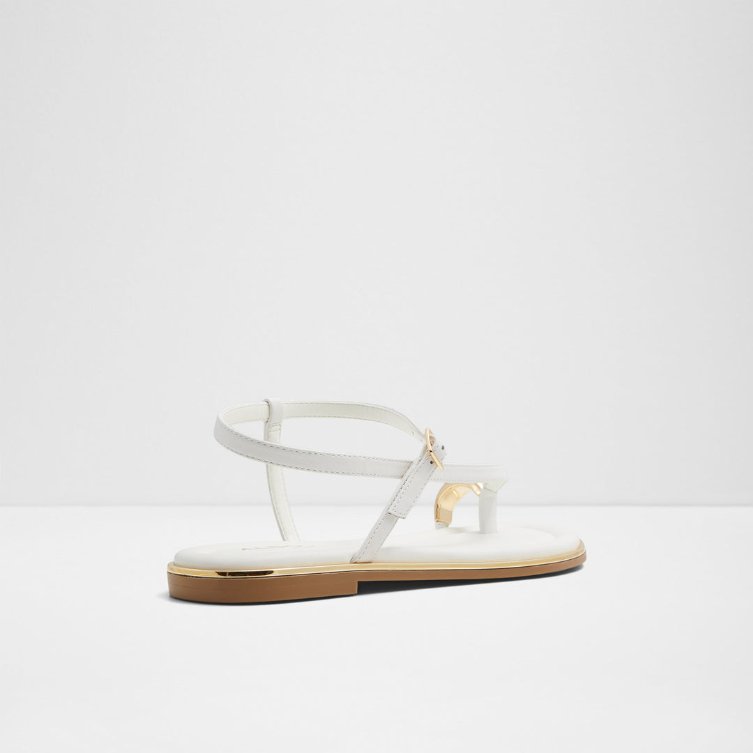 Sandálias rasas em pele branco - JOMALI