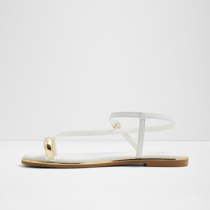 Sandálias rasas em pele branco - JOMALI