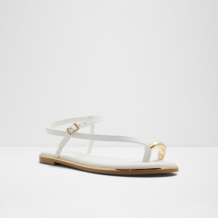 Sandálias rasas em pele branco - JOMALI