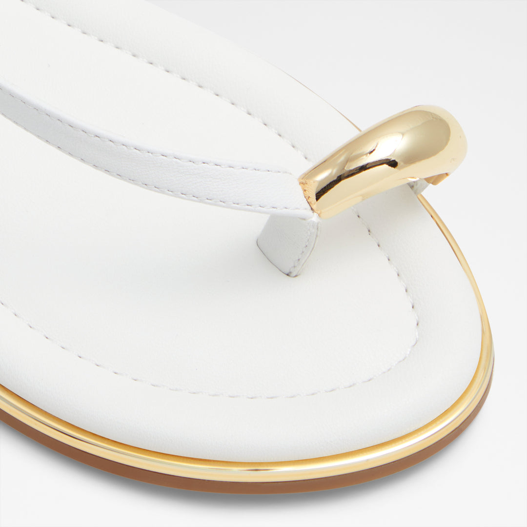 Sandálias rasas em pele branco - JOMALI