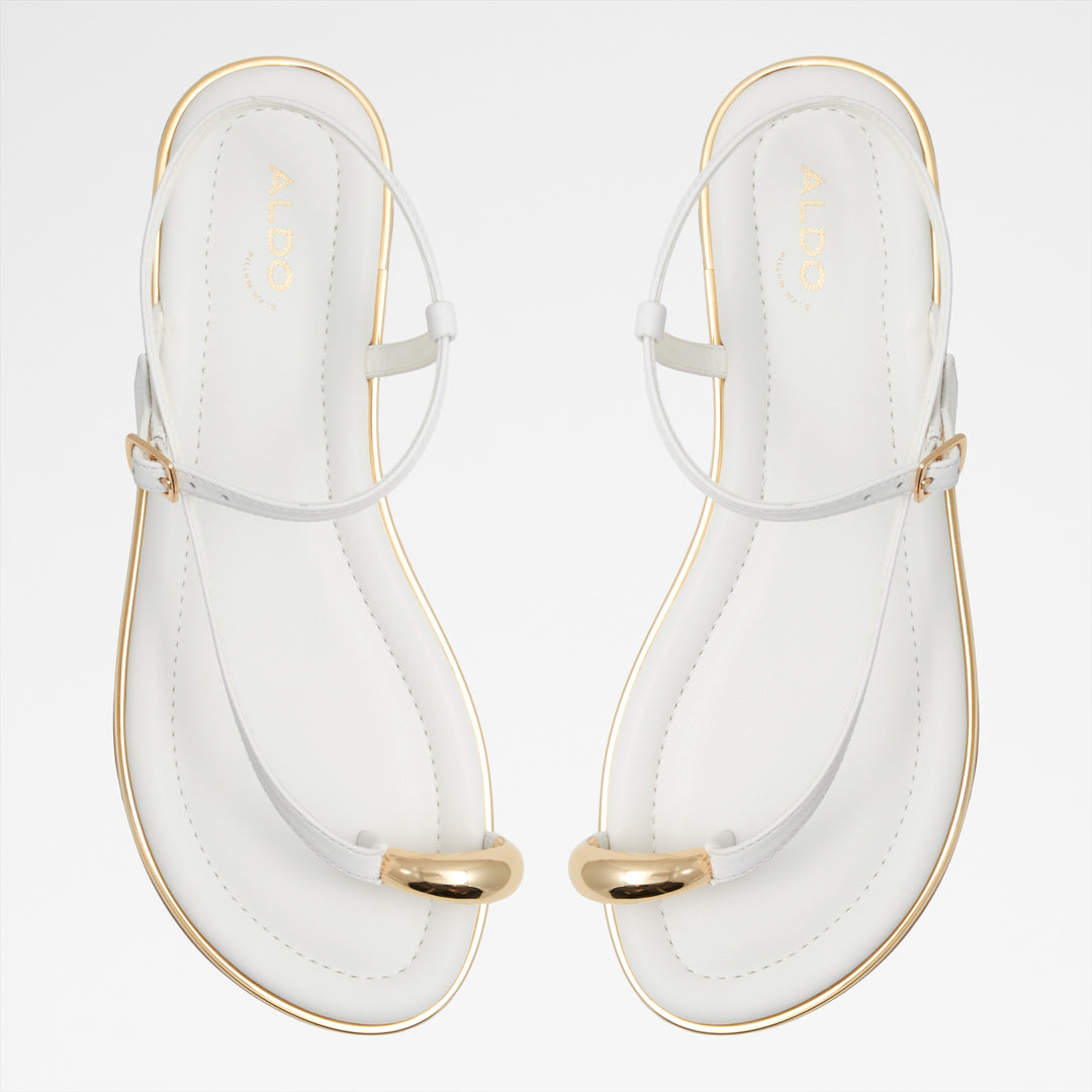 Sandálias rasas em pele branco - JOMALI