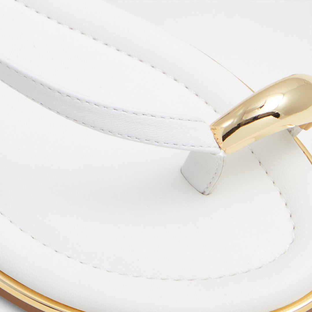 Sandálias rasas em pele branco - JOMALI