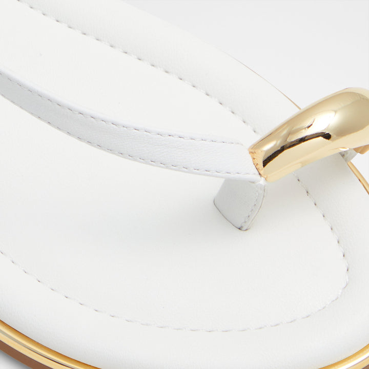 Sandálias rasas em pele branco - JOMALI