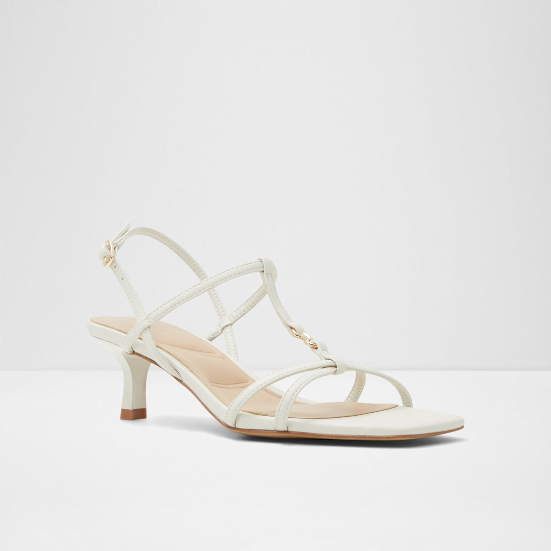 Sandálias em branco, salto fino - JOSEFINA