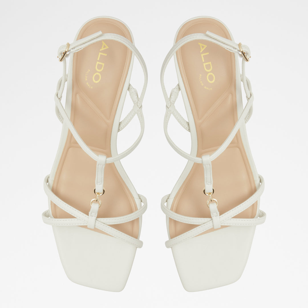 Sandálias em branco, salto fino - JOSEFINA