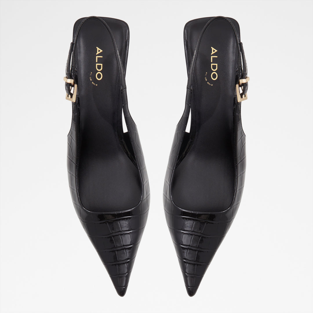 Sapatos em verniz preto, salto em funil - JOSITA