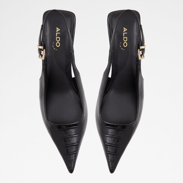 Sapatos em verniz preto, salto em funil - JOSITA