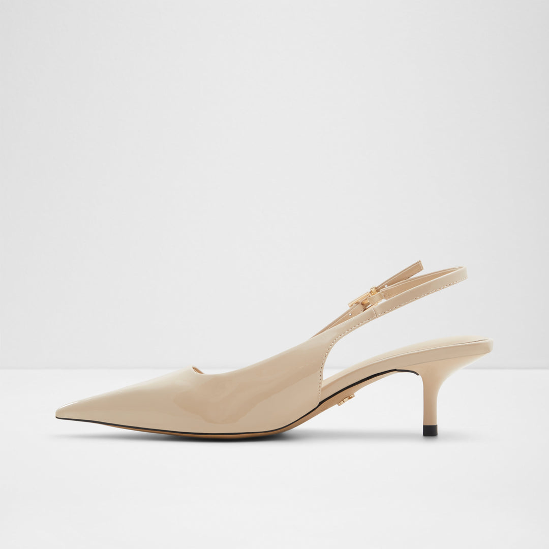 Sapatos em verniz bege, salto em funil - JOSITA