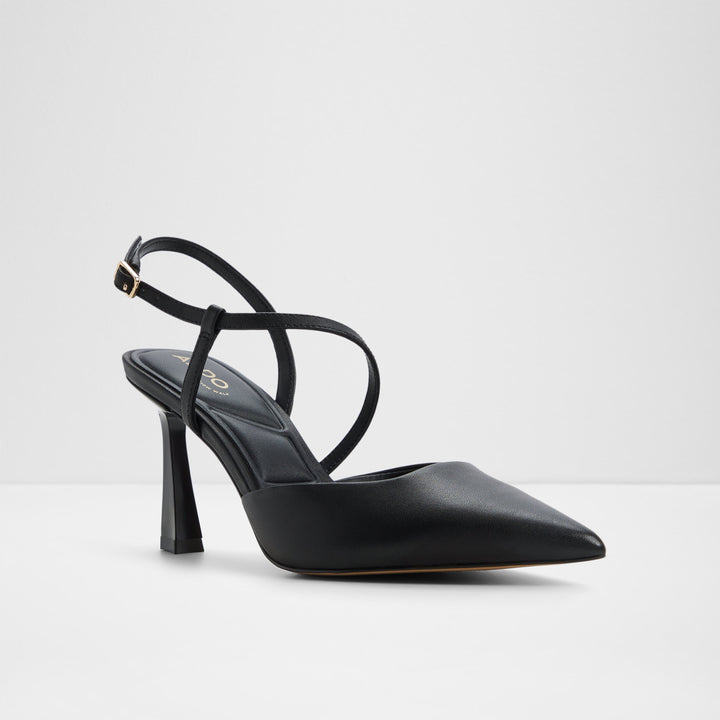 Sapatos em pele preto, salto em funil - JULEZ