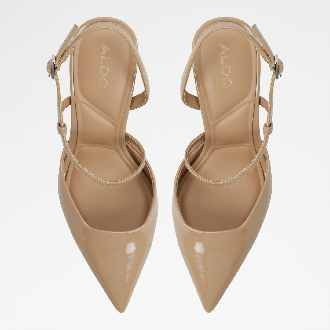 Sapatos em verniz bege, salto em funil - JULEZ