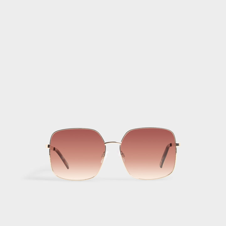 Óculos de Sol Mulher ALDO Dourados Oversized com Lentes Degradé Rosa