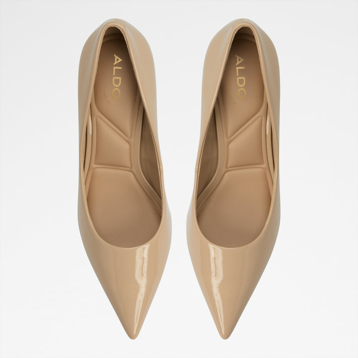 Sapatos em verniz bege, salto fino - KAITIE