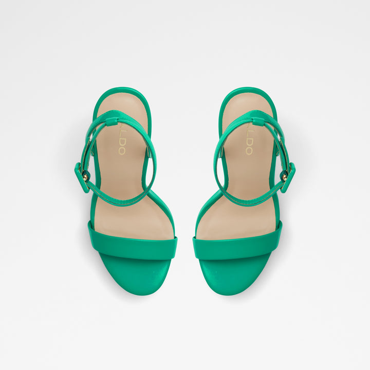 Sandálias em verde, salto fino - KAT