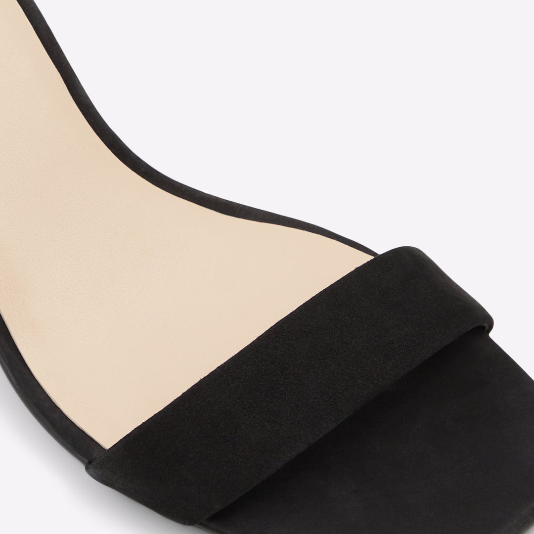 Sandálias em pele preto, salto em bloco - KEDEAVIEL