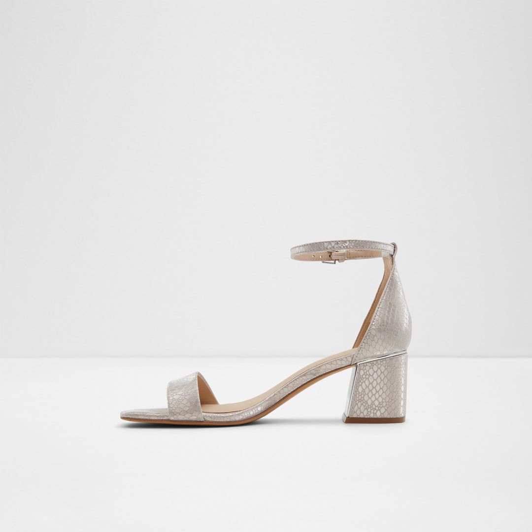 Sandálias em rosa dourado, salto em bloco - KEDEAVIEL