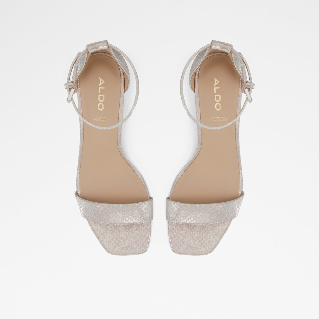 Sandálias em rosa dourado, salto em bloco - KEDEAVIEL